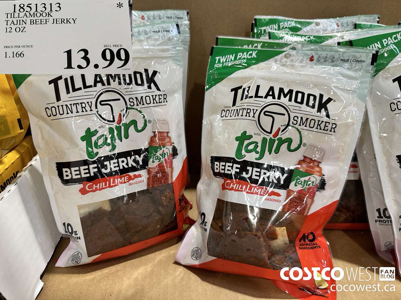1851313 TILLAMOOK TAJIN BEEF JERKY 12 OZ $13.99