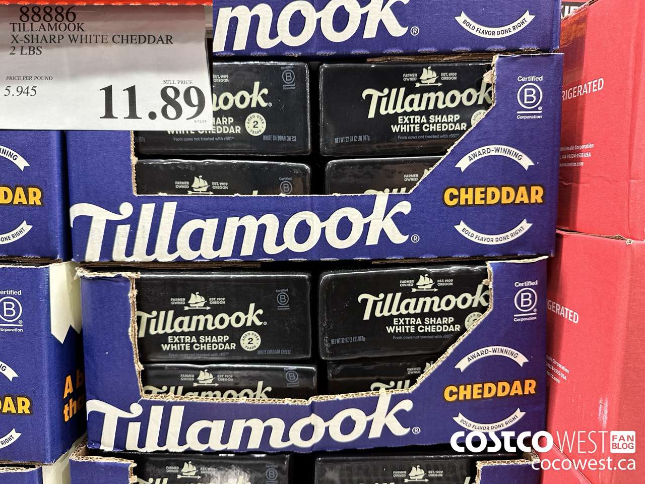 88886 TILLAMOOK X-SHARP WHITE CHEDDAR 2 LBS $11.89