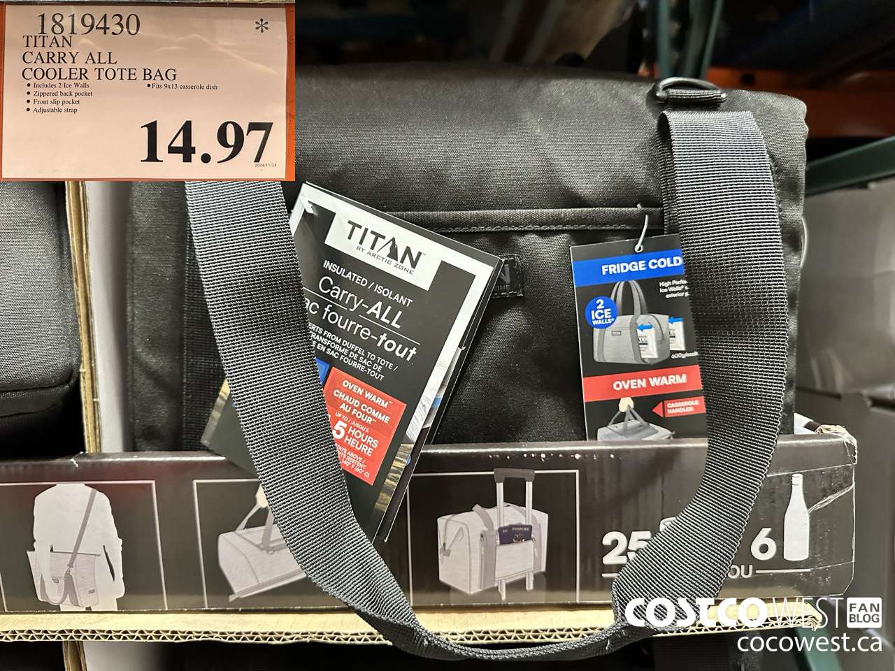 1819430 TITAN CARRY ALL COOLER TOTE BAG $14.97