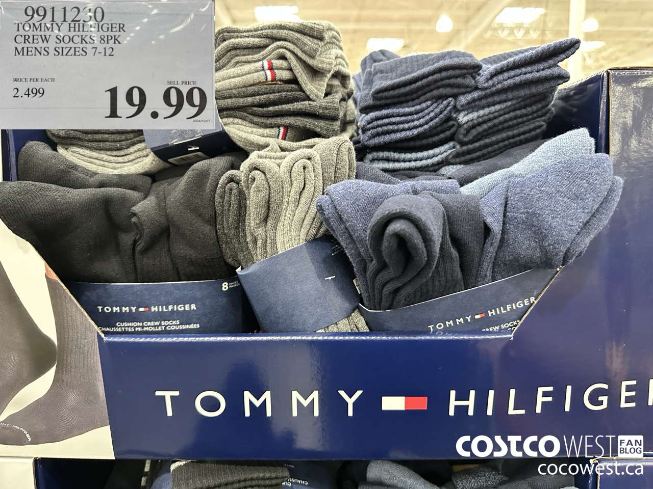 9911230 TOMMY HILFIGER CREW SOCKS 8PK MENS SIZES 7-12  $19.99