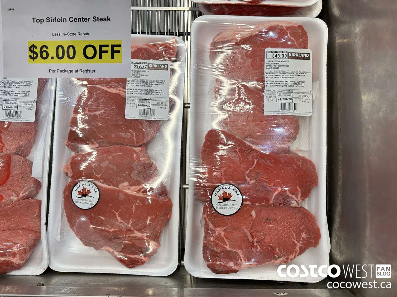 21854 TOP SIRLOIN CAP CENTER STEAK ($6.00 INSTANT SAVINGS)