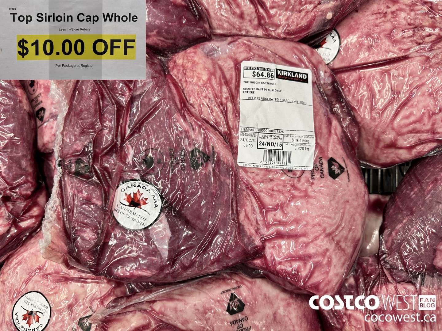 47325 TOP SIRLOIN CAP WHOLE ($10.00 INSTANT SAVINGS)