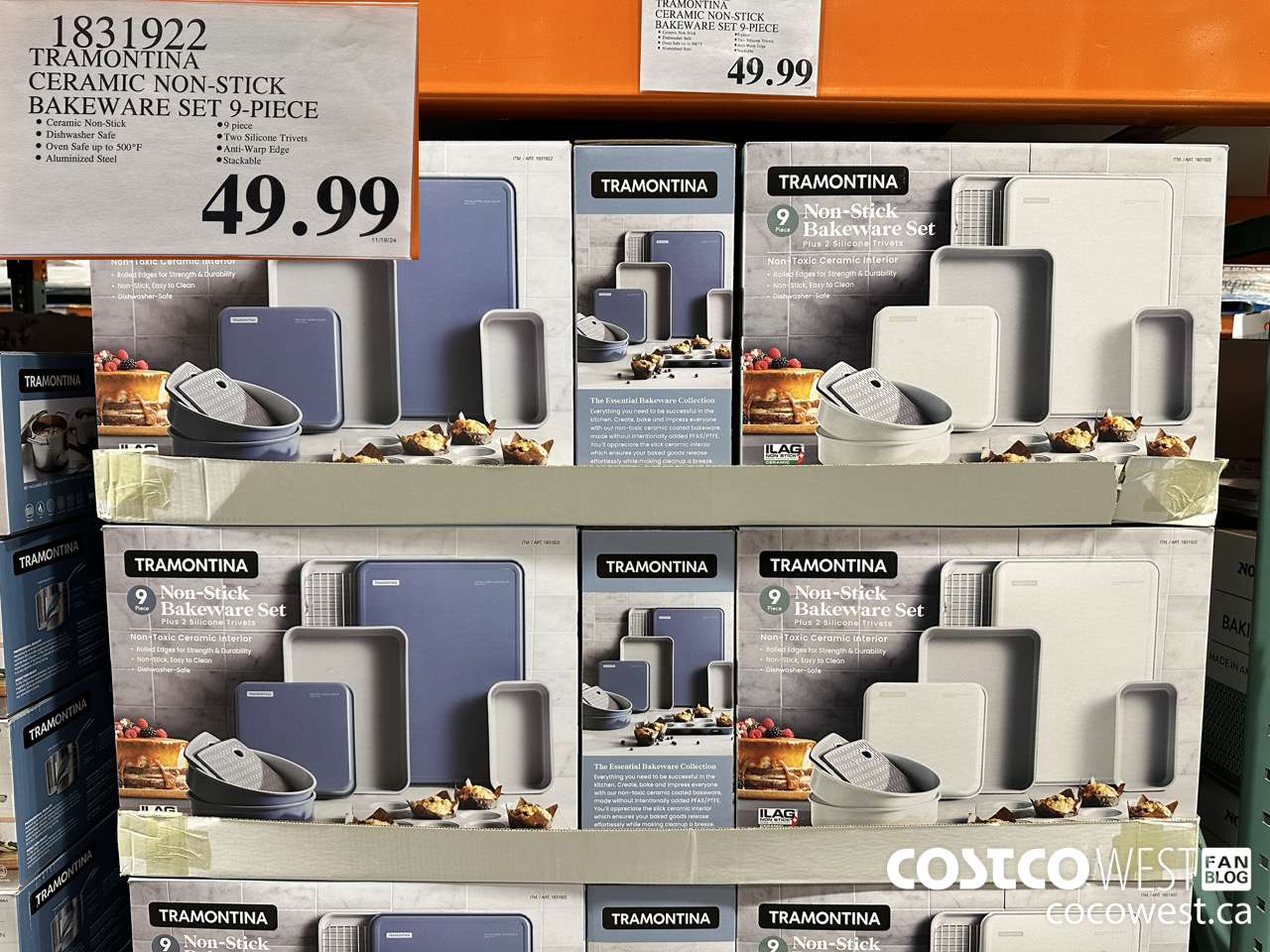 1831922 TRAMONTINA CERAMIC NON-STICK BAKEWARE SET 9-PIECE $49.99