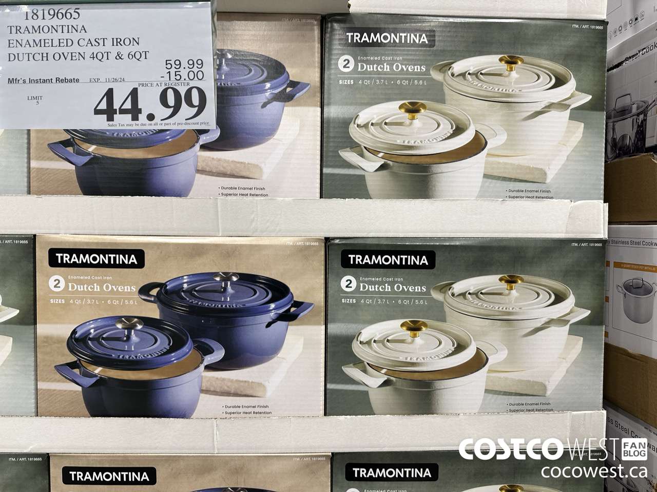1819665 TRAMONTINA ENAMELED CAST IRON DUTCH OVEN 4QT & 6QT ($15.00 INSTANT SAVINGS EXPIRES ON 2024-11-26) $44.99