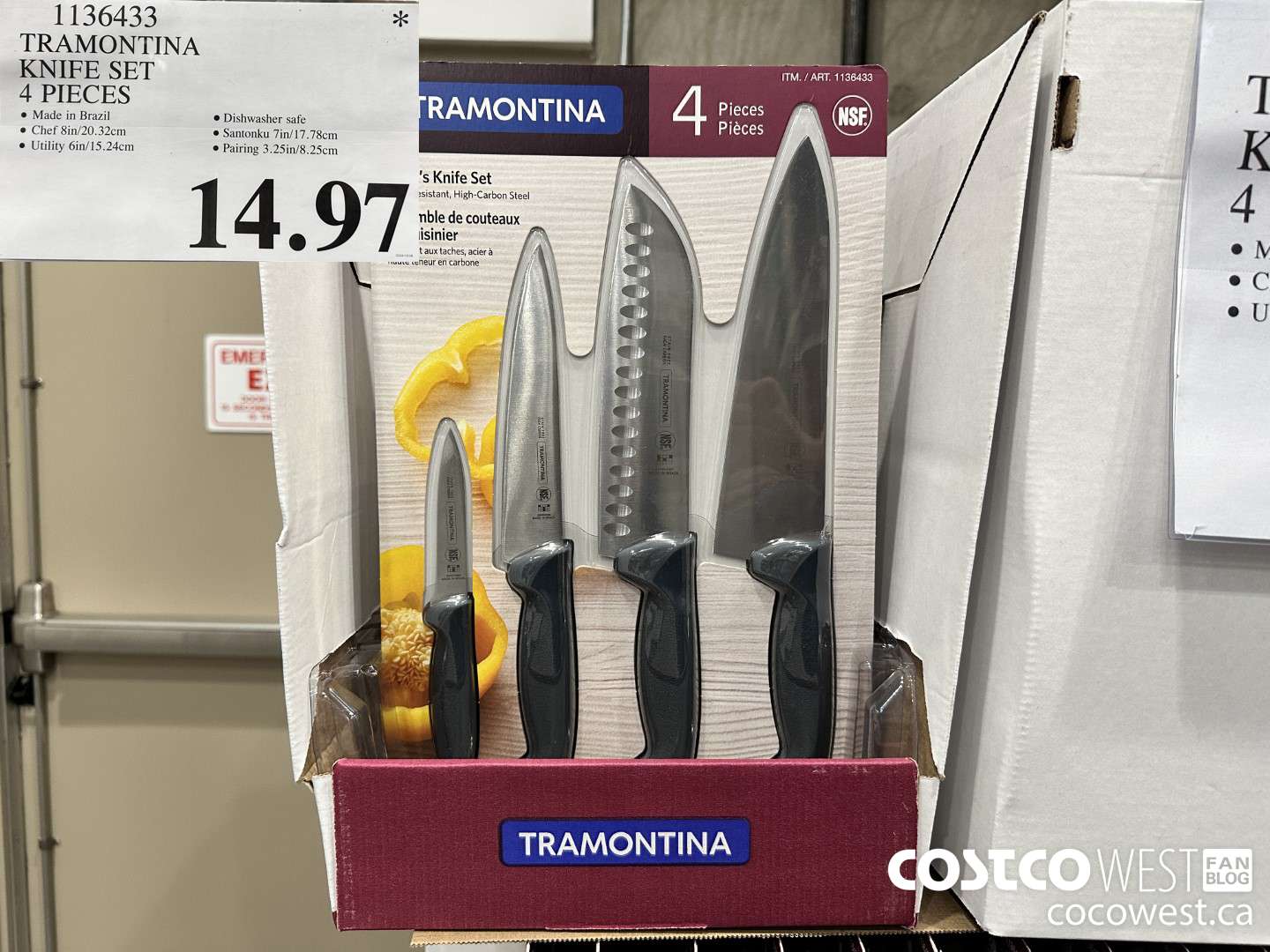1136433 TRAMONTINA KNIFE SET 4 PIECES $14.97