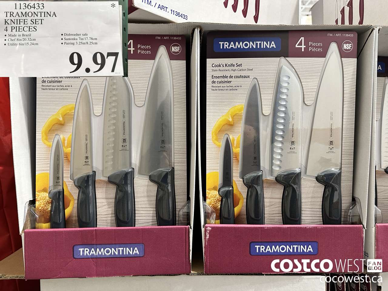 1136433 TRAMONTINA KNIFE SET 4 PIECES $9.97