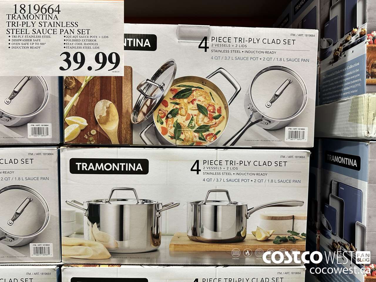 1819664 TRAMONTINA TRI-PLY STAINLESS STEEL SAUCE PAN SET $39.99