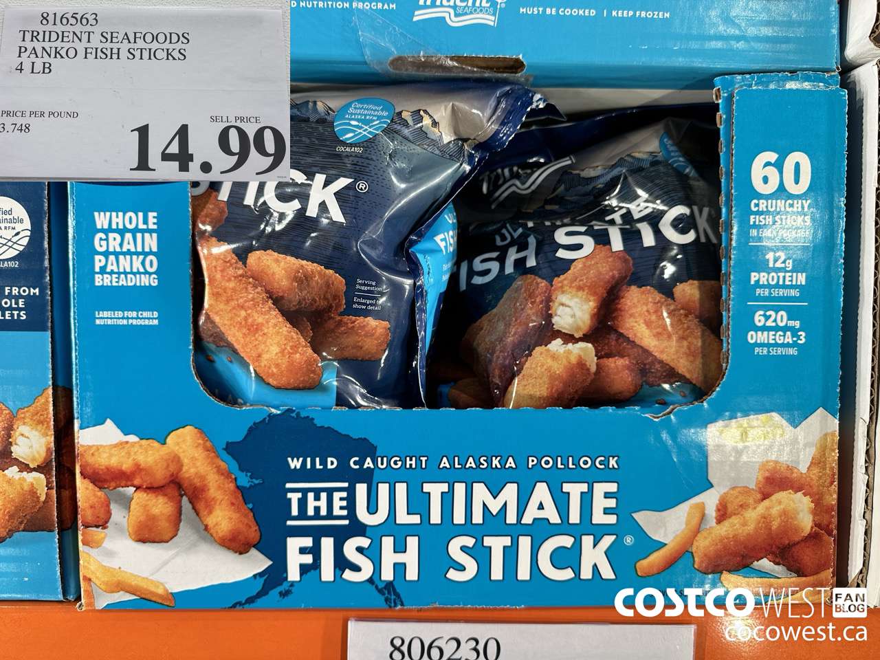 816563 TRIDENT SEAFOODS PANKO FISH STICKS 4 LB $14.99