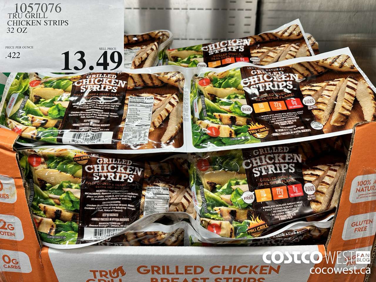 1057076 TRU GRILL CHICKEN STRIPS 32 OZ  $13.49