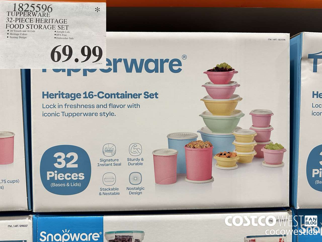 1825596 TUPPERWARE 32-PIECE HERITAGE FOOD STORAGE SET $69.99