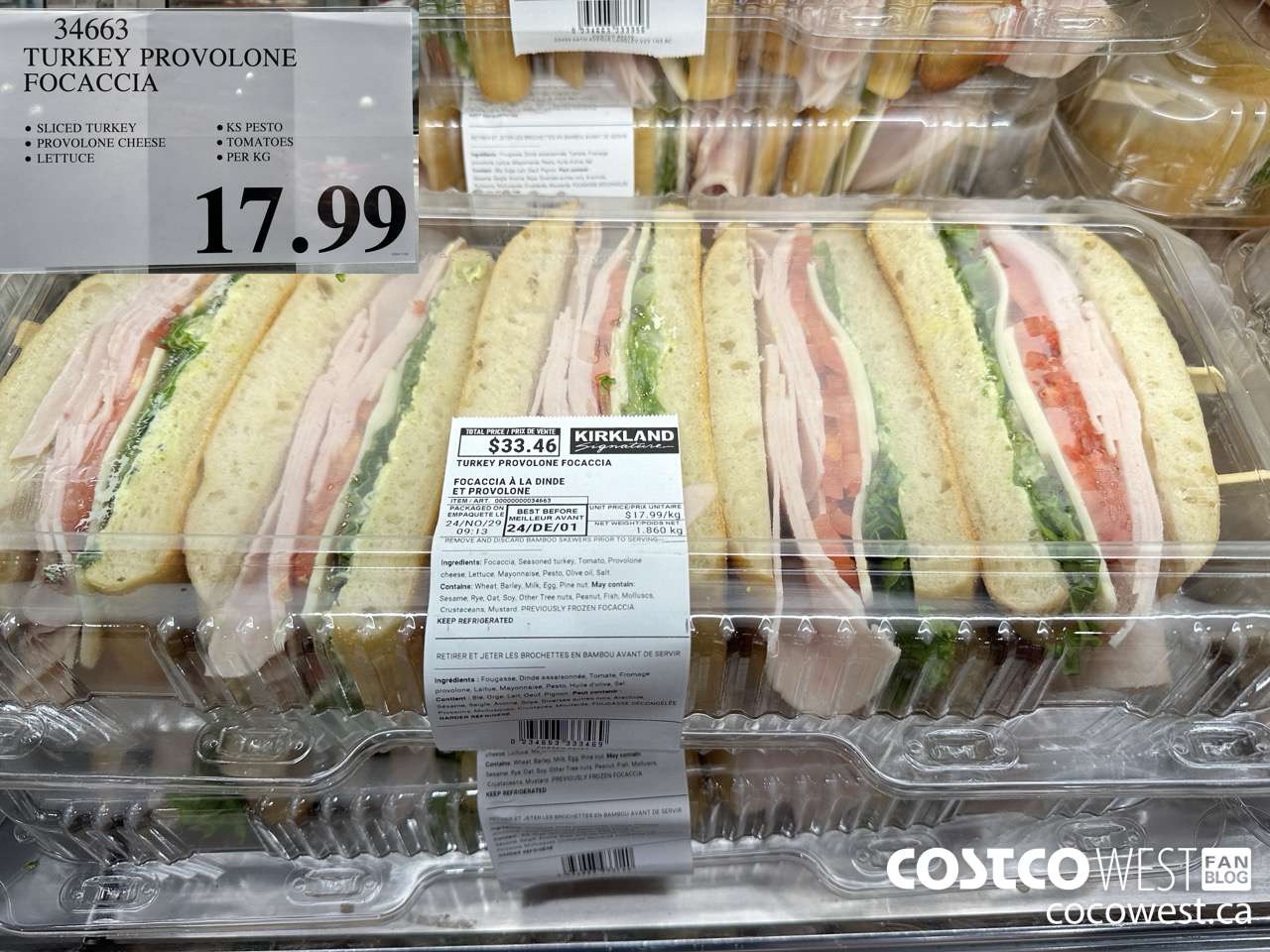 34663 TURKEY PROVOLONE FOCACCIA $17.99