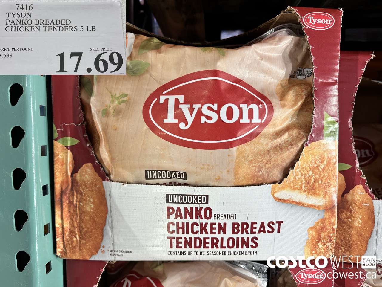 7416 TYSON PANKO BREADED CHICKEN TENDERS 5 LB $17.69