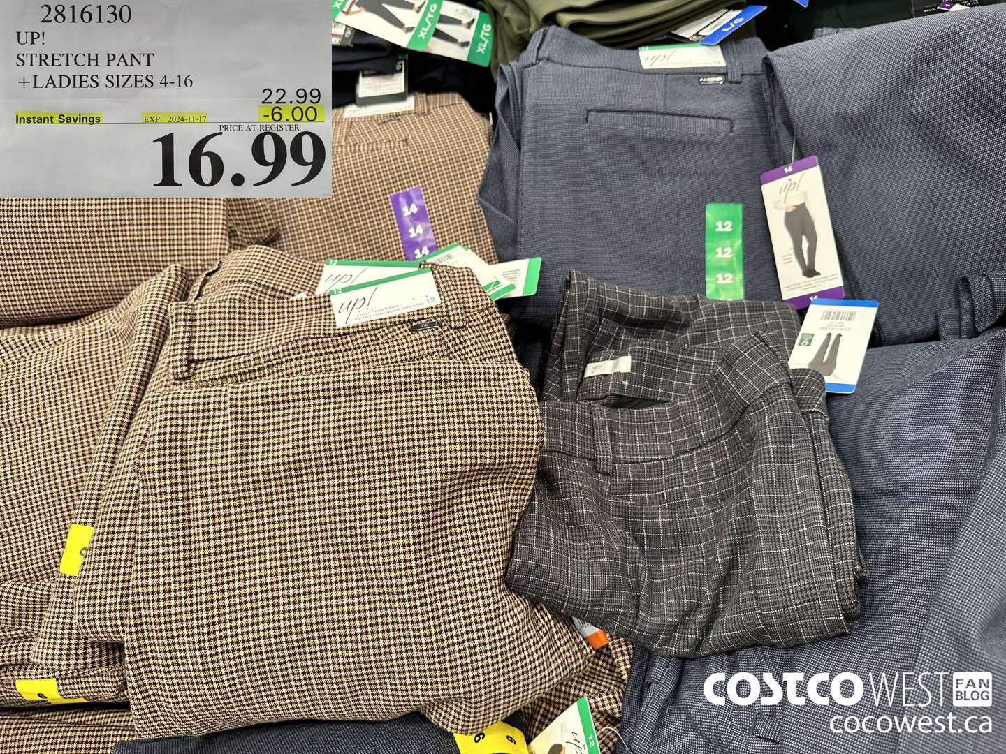 2816130 UP! STRETCH PANT LADIES SIZES 4-16 ($6.00 INSTANT SAVINGS EXPIRES ON 2024-11-17) $16.99