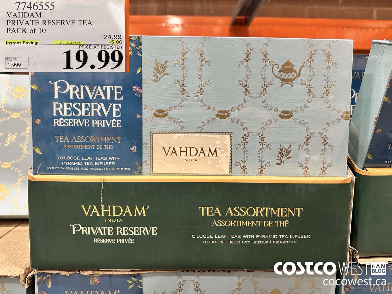 7746555 VAHDAM PRIVATE RESERVE TEA 10 PACK ($5.00 INSTANT SAVINGS EXPIRES ON 2024-12-03) $19.99