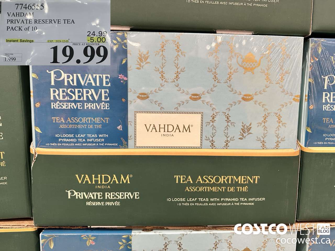 7746555 VAHDAM PRIVATE RESERVE TEA 10 PACK ($5.00 INSTANT SAVINGS EXPIRES ON 2024-12-03) $19.99