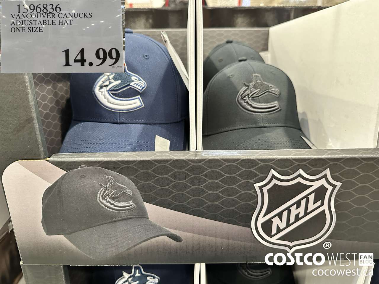 1396836 VANCOUVER CANUCKS ADJUSTABLE HAT ONE SIZE $14.99