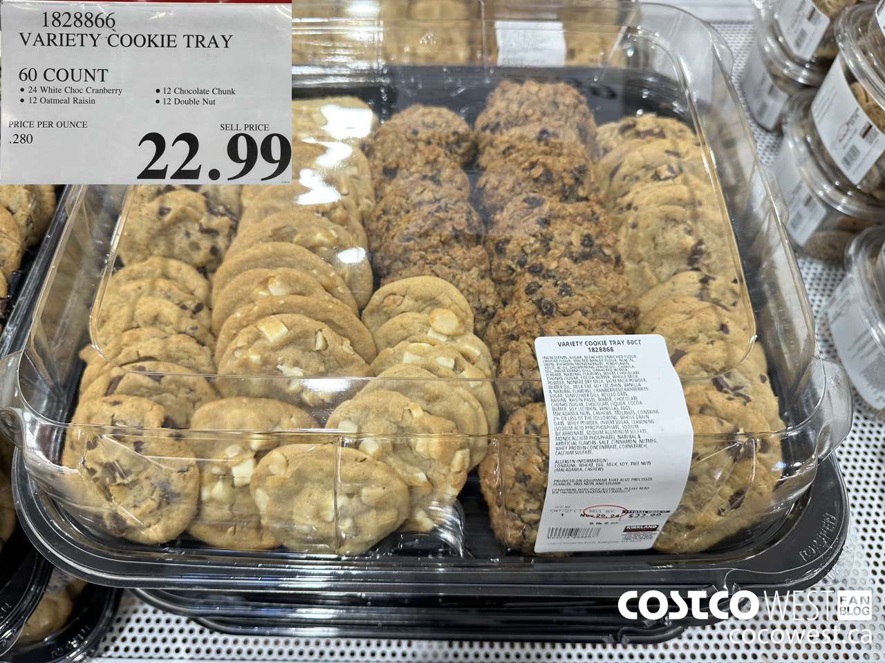 1828866 VARIETY COOKIE TRAY 60 COUNT $22.99