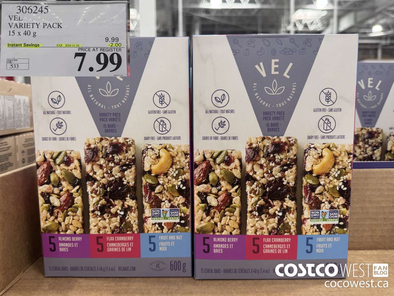 306245 VEL VARIETY PACK 15 x 40g ($2.00 INSTANT SAVINGS EXPIRES ON 2024-11-24) $7.99