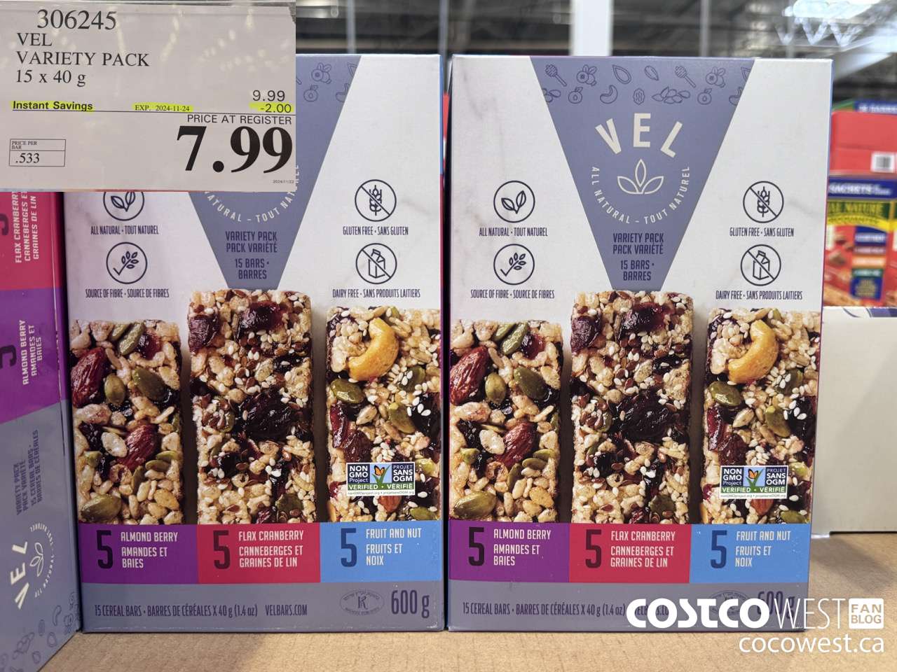 306245 VEL VARIETY PACK 15 x 40g ($2.00 INSTANT SAVINGS EXPIRES ON 2024-11-24) $7.99