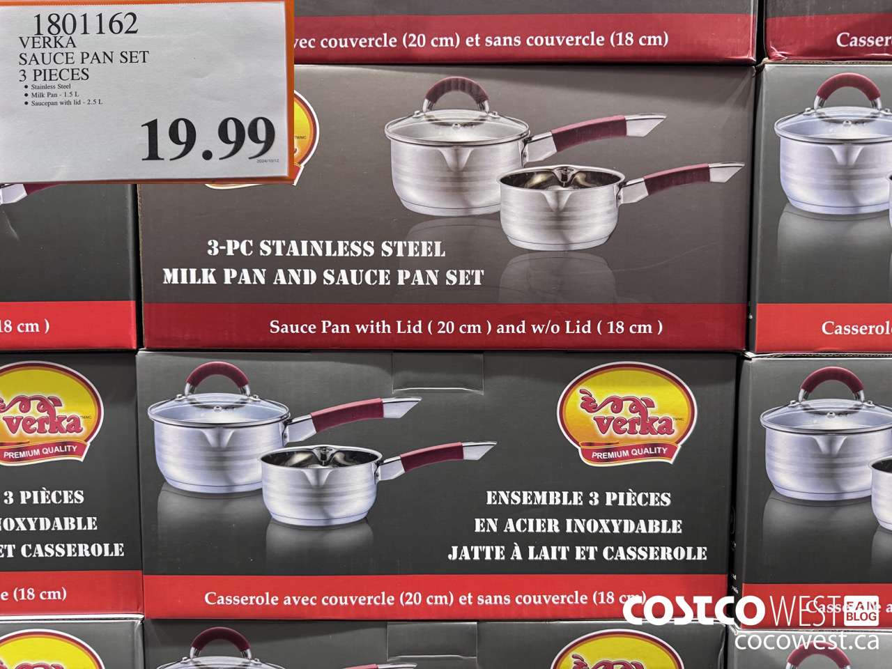 1801162 VERKA SAUCE PAN SET 3 PIECES $19.99