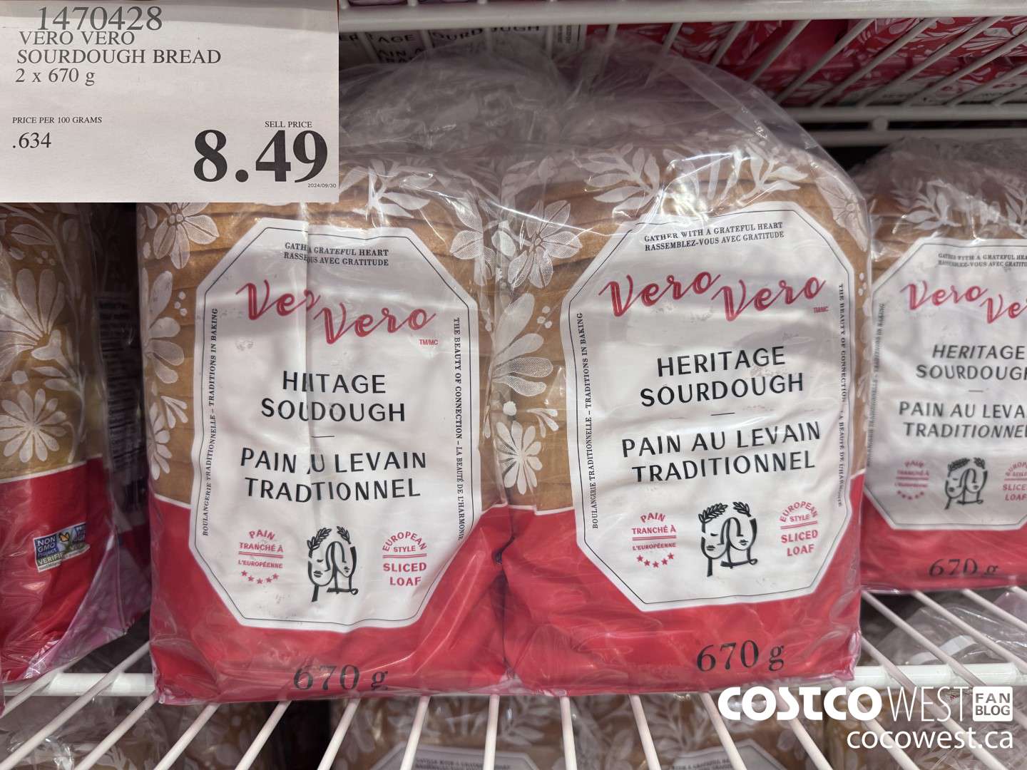 1470428 VERO VERO SOURDOUGH BREAD 2 x 670 g $8.49
