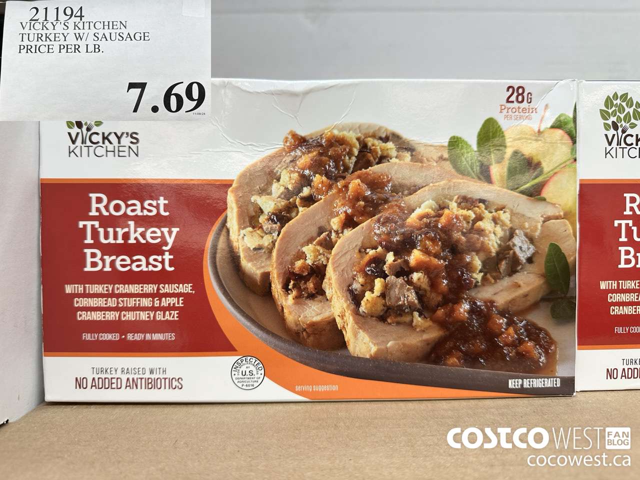 21194 VICKY'S KITCHEN TURKEY W/ SAUSAGE PRICE PER LB $7.69