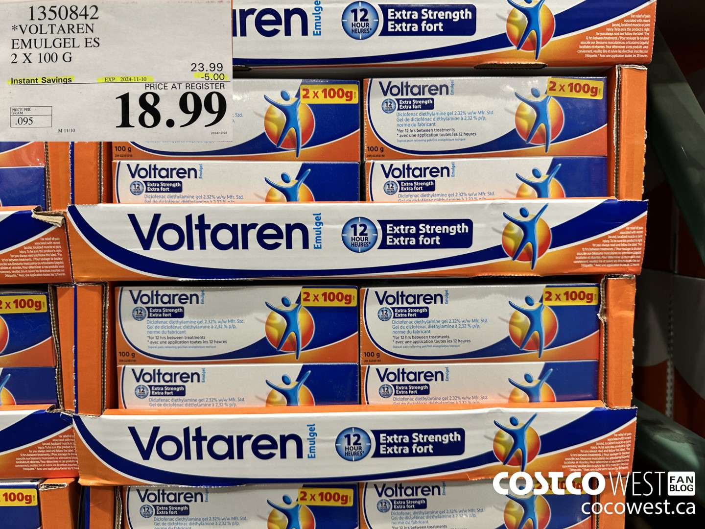 1350842 VOLTAREN EMUGEL ES 2 X 100 G ($5.00 INSTANT SAVINGS EXPIRES ON 2024-11-10) $18.99