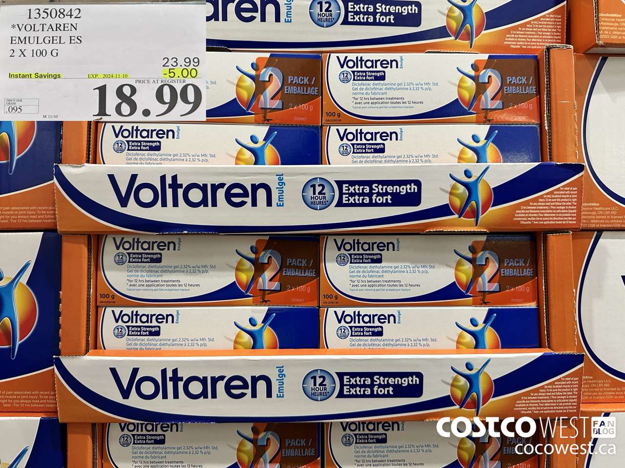1350842 VOLTAREN EMUGEL ES 2 X 100 G ($5.00 INSTANT SAVINGS EXPIRES ON 2024-11-10) $18.99