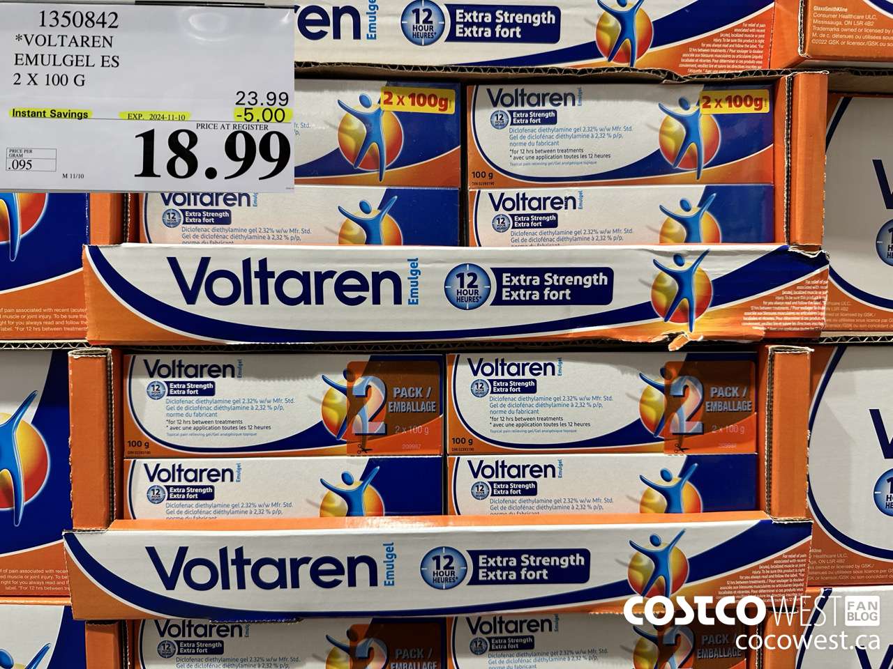 1350842 VOLTAREN EMUGEL ES 2 X 100 G ($5.00 INSTANT SAVINGS EXPIRES ON 2024-11-10) $18.99