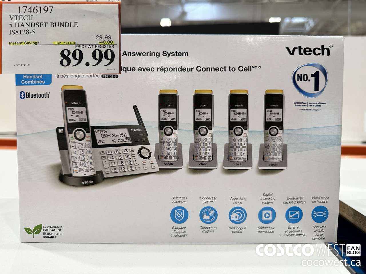 1746197 VTECH 5 HANDSET BUNDLE IS8128-5 ($40.00 INSTANT SAVINGS EXPIRES ON 2024-12-02) $89.99