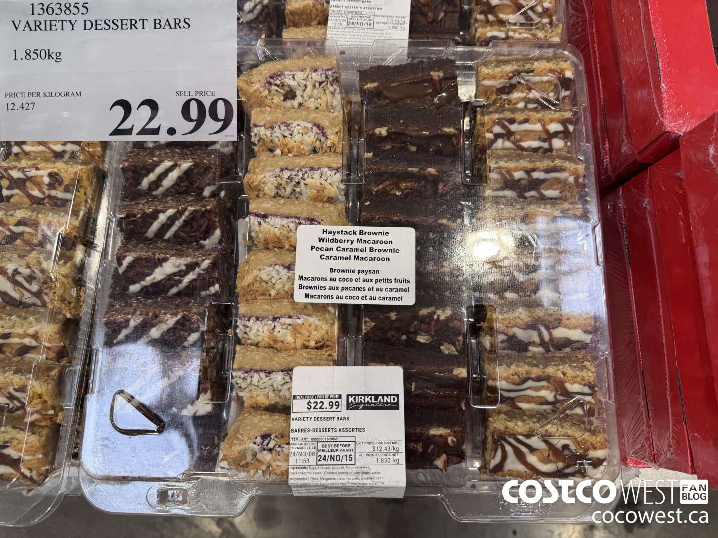 1363855 Variety Dessert Bars 1.850KG $22.99