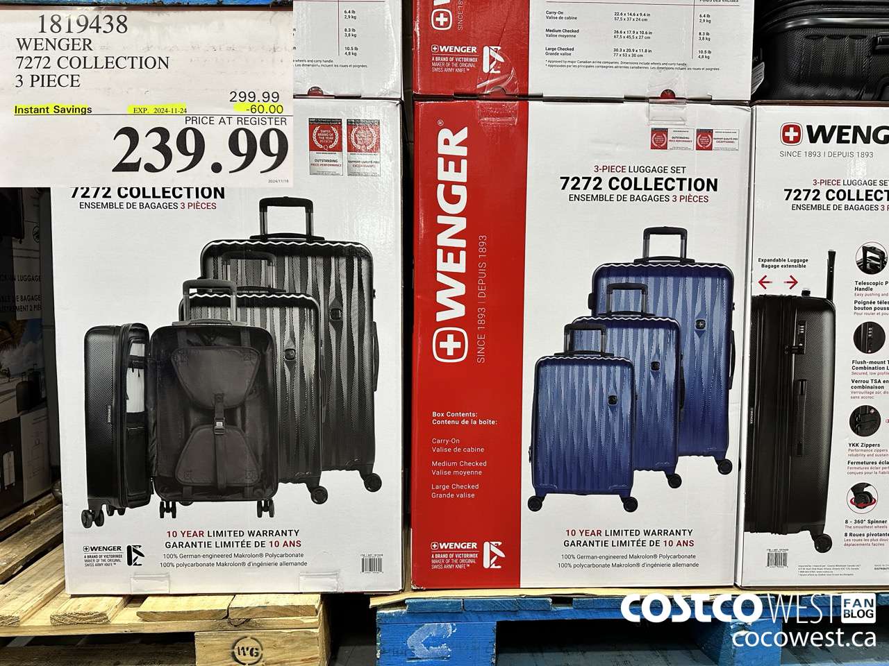 1819438 WENGER 7272 COLLECTION 3 PIECE ($60.00 INSTANT SAVINGS EXPIRES ON 2024-11-24) $239.99