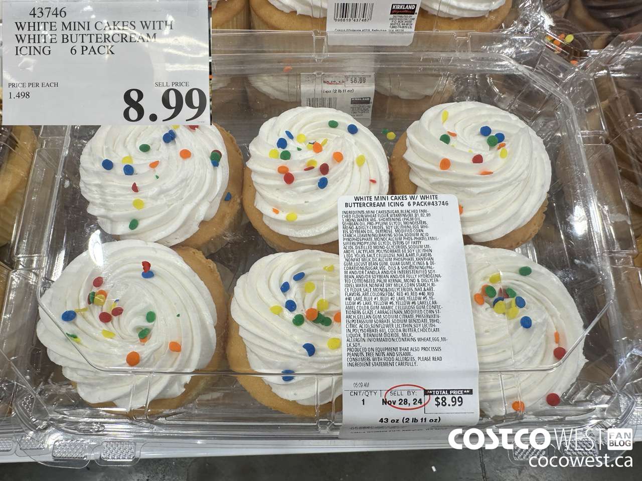 43746 WHITE MINI CAKES WITH WHITE BUTTERCREAM ICING 6 PACK $8.99