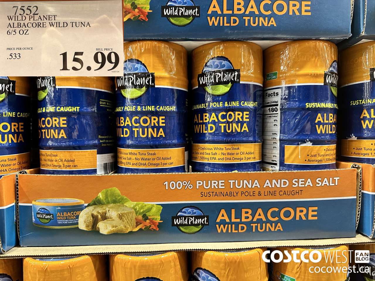 7552 WILD PLANET ALBACORE WILD TUNA 6/5 OZ $15.99
