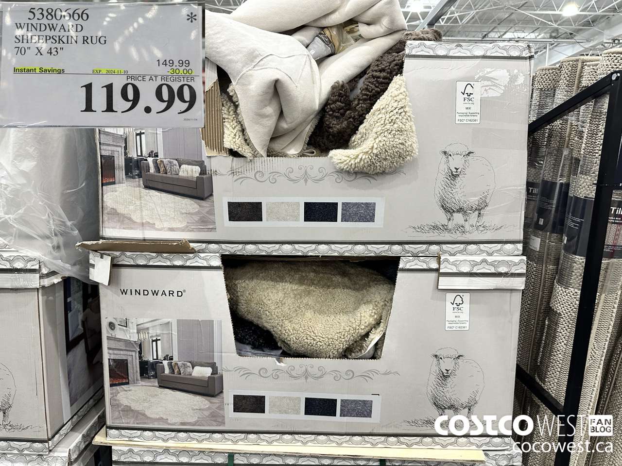 5380666 WINDWARD SHEEPSKIN RUG 70