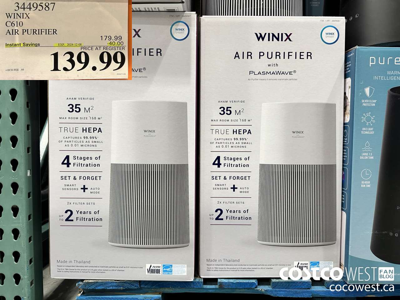 3449587 WINIX C610 AIR PURIFIER ($40.00 INSTANT SAVINGS EXPIRES ON 2024-12-08) $139.99
