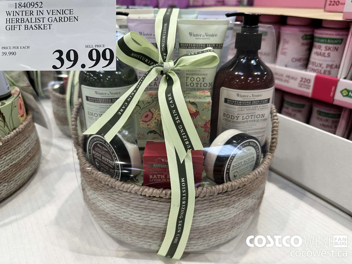 1840952 WINTER IN VENICE HERBALIST GARDEN GIFT BASKET $39.99