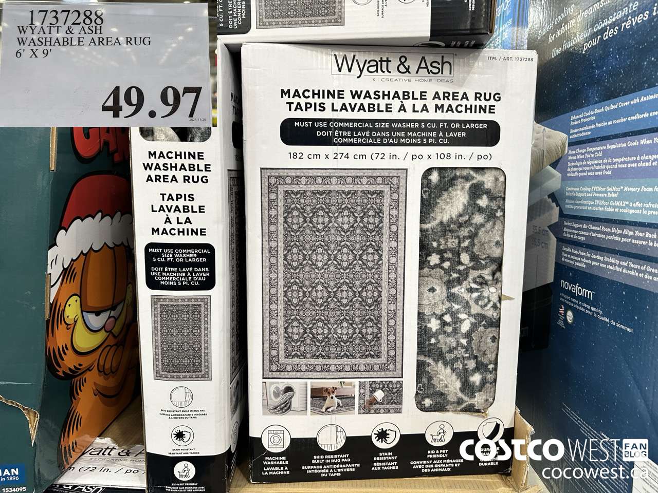 1737288 WYATT & ASH WASHABLE AREA RUG 6' X 9' $49.97