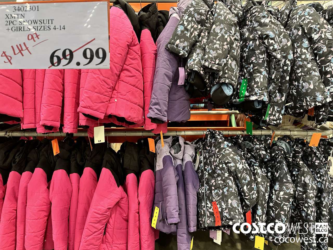 3402301 XMTN 2PC SNOWSUIT GIRLS SIZES 4-14 $44.97