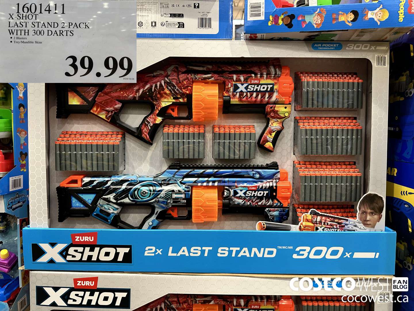 1601411 X-SHOT LAST STAND 2-PACK WITH 300 DARTS $39.99