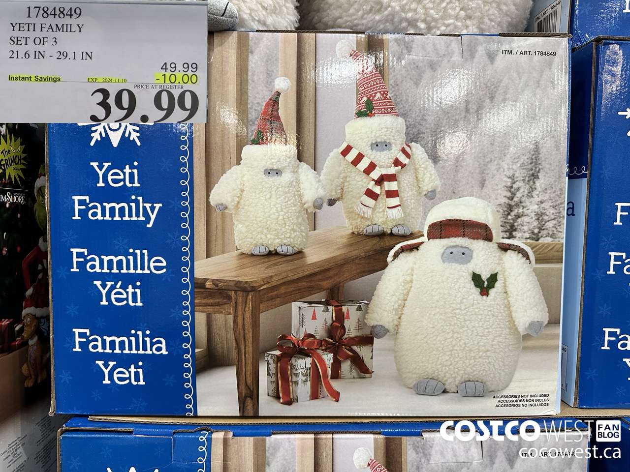 1784849 YETI FAMILY SET OF 3 21.6IN-23.6IN ($10.00 INSTANT SAVINGS EXPIRES ON 2024-11-10) $39.99