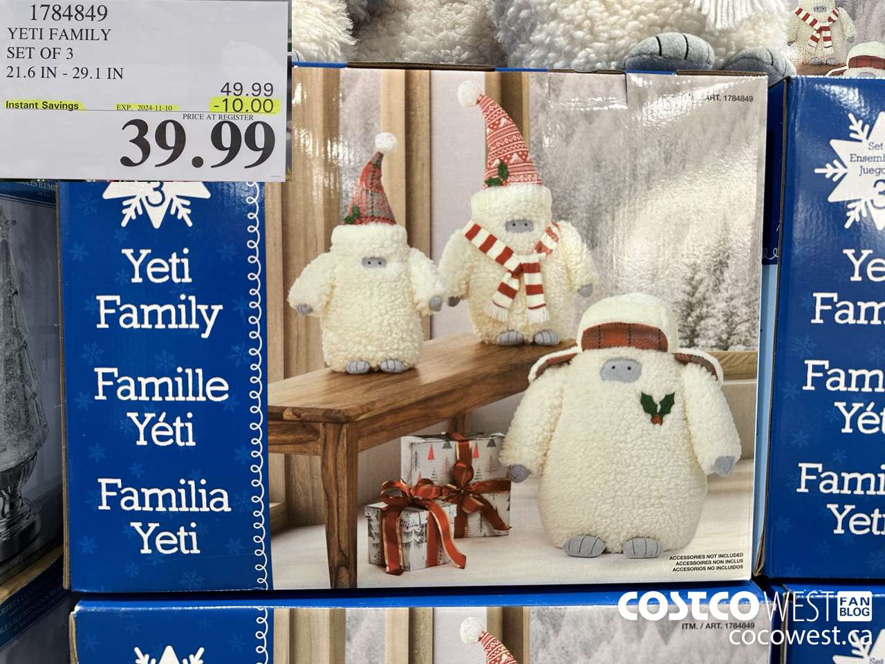 1784849 YETI FAMILY SET OF 3 21.6IN-23.6IN ($10.00 INSTANT SAVINGS EXPIRES ON 2024-11-10) $39.99