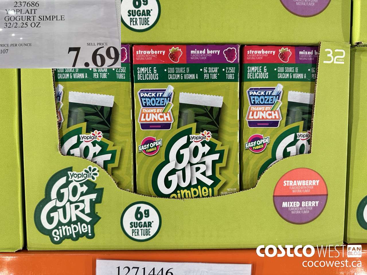 237686 YOPLAIT GOGURT SIMPLE 32/2.25 OZ $7.69