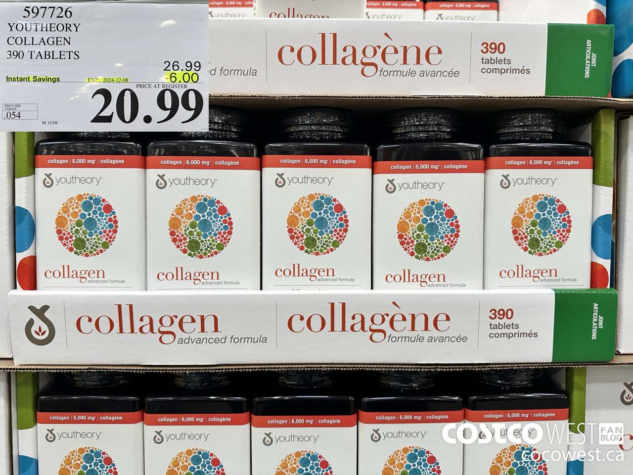 597726 YOUTHEORY COLLAGEN 390 TABLETS ($6.00 INSTANT SAVINGS EXPIRES ON 2024-12-08) $20.99