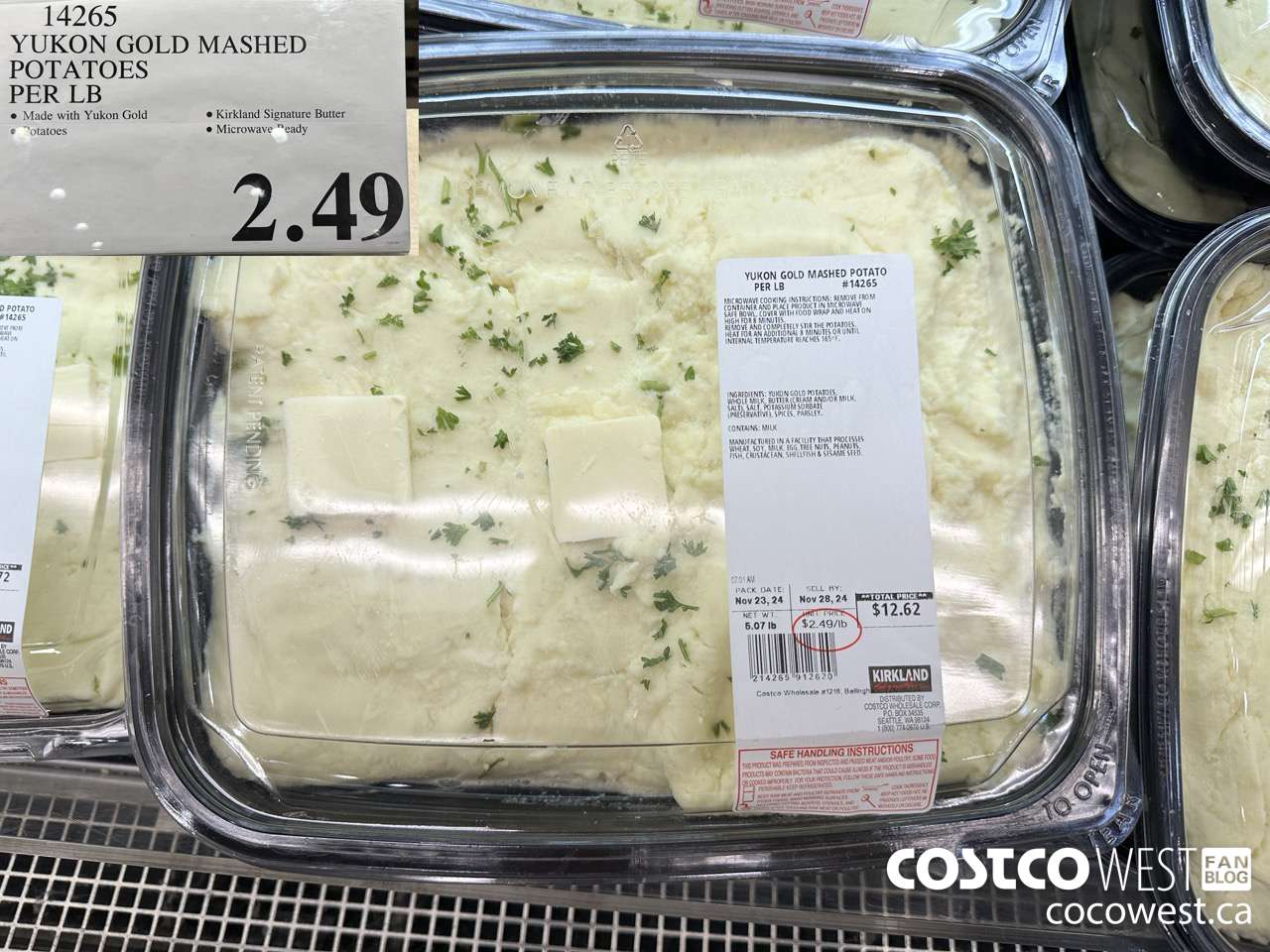 14265 YUKON GOLD MASHED POTATOES PER LB $2.49