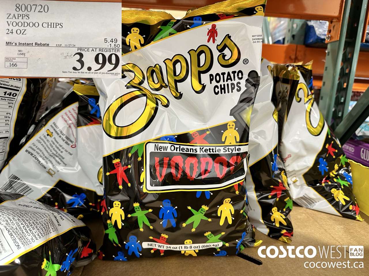 800720 ZAPPS VOODOO CHIPS 24 OZ ($1.50 INSTANT SAVINGS EXPIRES ON 2024-11-27) $3.99