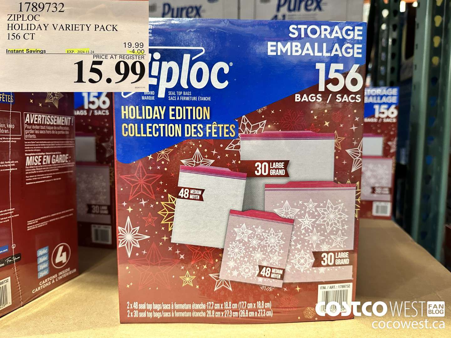 1789732 ZIPOC HOLIDAY VARIETY PACK 156CT ($4.00 INSTANT SAVINGS EXPIRES ON 2024-11-24) $15.99