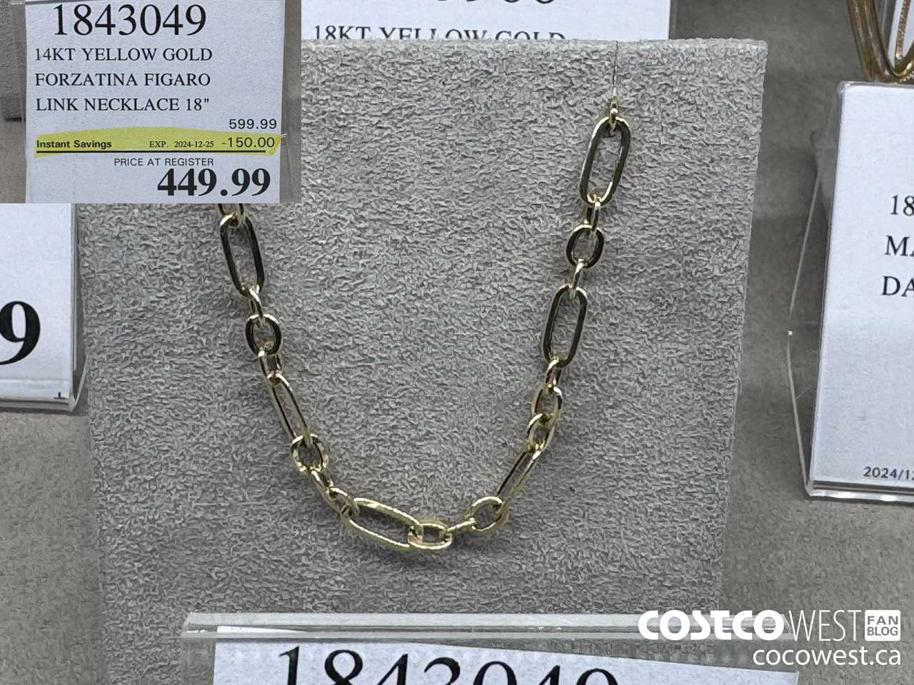 1843049 14KT YELLOW GOLD FORZATINA FIGARO LINK NECKLACE 18