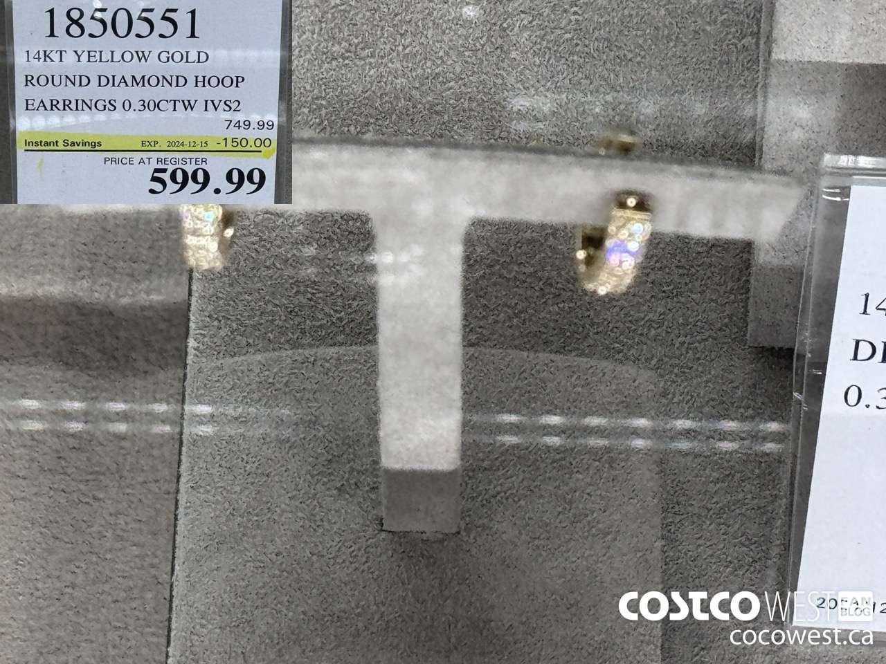 1850551 14KT YELLOW GOLD ROUND DIAMOND HOOP EARRINGS 0.30CTW IVS2 ($150.00 INSTANT SAVINGS EXPIRES ON 2024-12-15) $599.99