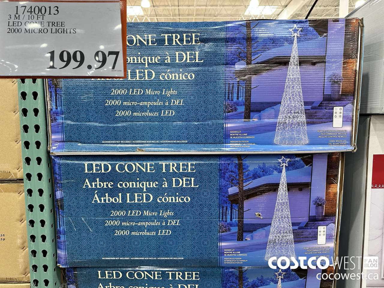 1740013 3M/10FT LED CONE TREE 2000 MICRO LIGHTS $199.97